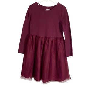 Old Navy Girl's Burgundy Long Sleeve Tutu Dress Size 5T